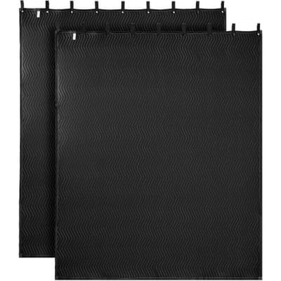 VEVOR 2-Pack geluidsdeken, geluidsisolerende dekens, 2438x2032 mm, extra grote akoestische deken met ringen, studio-deken met katoenen vulling, voor ramen, deuren, lichtwering, muziekopnames