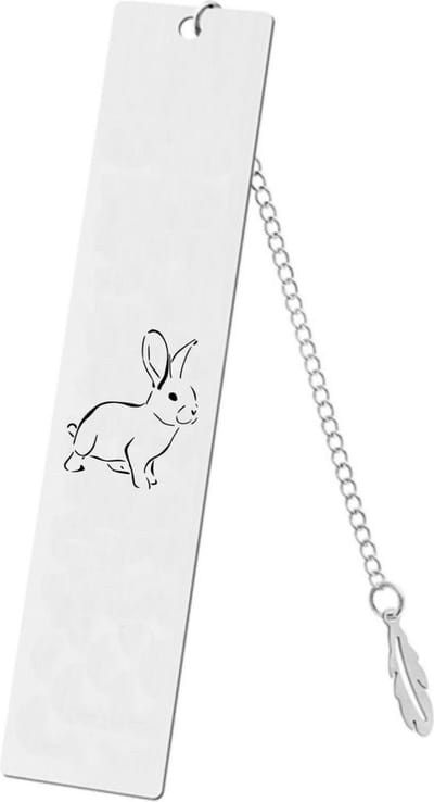 Akyol - konijn boekenlegger - Konijn - konijn liefhebber - gegraveerde sleutelhanger - cadeau - huisdier - konijnen speelgoed - dieren liefhebbers - bunny - gepersonaliseerd - sleutelhanger met naam