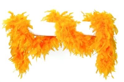 Boa Geel met Goud - Wilbers & Wilbers - 180 cm - 65 Gram - Veren Boa - Verkleedaccessoire - Carnaval & Fees