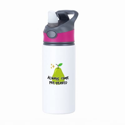 Hacebo® - Collega cadeau waterfles met rietje roze - Collega - Leuke cadeau voor een collega - Leuke gift - Geschenk - met leuke afbeelding - Verjaardag - Jubileum - Peer cadeau - water fles - 650ML