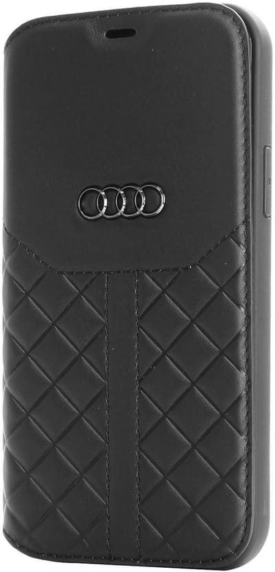 Audi hoesje - Zwart - iPhone 12 Mini - Book Case - Q8 Serie - Genuine Leather