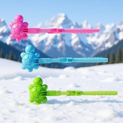 Sneeuwbal Maker Plezier Schildpad Clip Speelgoed Winter Vormer voor Sneeuwballen Draagbare Vormen voor Kinderen Jongens Volwassenen Tuin Buiten Gazon Terras gray