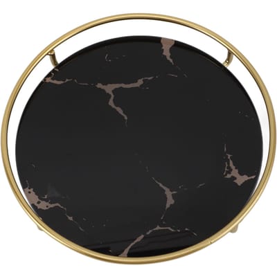 Plateau de Bain Antidérapant Plateau de Vanité de Bain Élégant Organisateur de Comptoir Élégant pour Cosmétiques Bijoux Noir beige