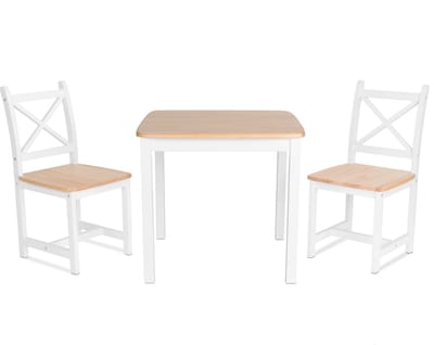 ib style® Xen Kinderzitgroep - Kindertafel - 2 Stoelen - Speeltafel - Wit