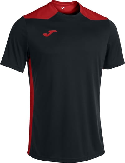 Joma Championship VI Shirt Korte Mouw Dames - Zwart / Rood | Maat: XL