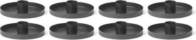 Set van 8 tafelkaarsenhouders ZWART diameter 6cm Adventskrans Kersttafeldecoratie scandic chic stokkaarsenhouder kaarsenbord kaarsenhouder kaarsenspeld kaarsenprikker