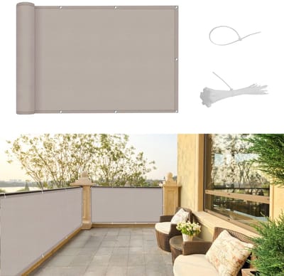 Dailygoods- Balkonscherm 80x200cm Waterdicht - Inkijkbescherming - UV-bescherming - Windscherm - Duurzaam - Metalen verstevigingsgaten - Balkonafscheiding