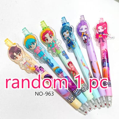 Nieuwste K-POP Devil Hunter Zwart 0,5 mm Gelpen Acryl Patch Anime Schattig Waarde Student Kantoorbenodigdheden Cadeau Langdurig