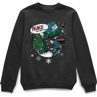 DC Comics Originals Superman Peace On Earth Kersttrui - Zwart - S