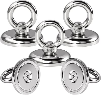 Set van 5 Neodymium Oogmagneten Haakjes 32mm met Sterke Trekkracht voor Vissen, Workshop en Campinggebruik