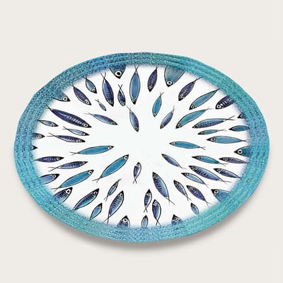 Arca Fish collection - Ovaal Vlak Melamine Bord 40x30cm – licht in gewicht – makkelijk stapelbaar – voor binnen en buiten