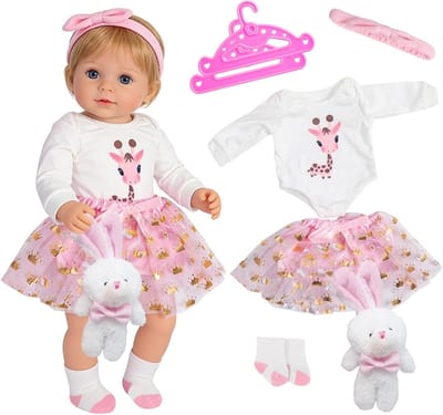 Kleedjes en Accessoires voor 35-43 cm Baby Poppen, Schattige Jurk met Tule Rok, Perfect voor Nieuwe Baby Poppen