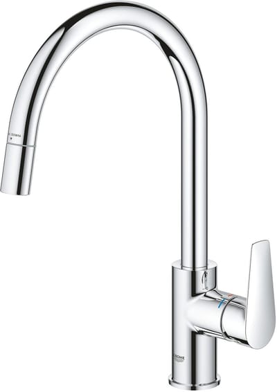 GROHE StartEdge Keukenmengkraan - Uittrekbare Handdouche - 360° Draaibaar - Chroom