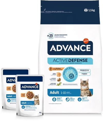 Advance Kattenvoer - Kip Rijst 1.5kg - Licht Verteerbaar, Compleet Voer voor Volwassen Katten