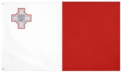 Scoby - Maltese Vlag - Maltase Flag - Malta - Oostenrijk - 90x150cm - Original Colors - Strong Quality - Inclusief Bevestigingsringen