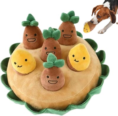 Honden Snuffelmat - Interactief Hondenspeelgoed - Mentale Stimulatie - Met Piepfunctie - 24x20 cm - Bruin