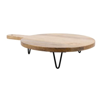 Olympia Ronde Displaystandaard Mango Hout met Metalen Poten 400x300x80mm