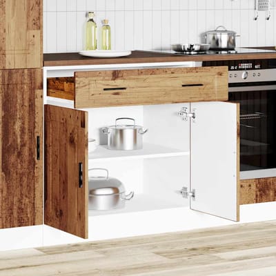 vidaXL - Onderkast - "Porto" - bewerkt - hout - oud - houtkleurig