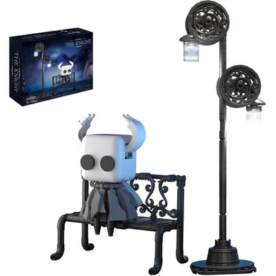 370PCS Hollowed Knight Bouwstenen Ghost Set Straatverlichting Model Stenen Desktop Ornamenten Educatief DIY Speelgoed Cadeaus voor Kinderen With Box gray