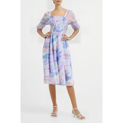 French Connection Dalla Verona Smocked Midi Dres Blue Größe: 8 | Midikleider Outlet | Damen | Blau