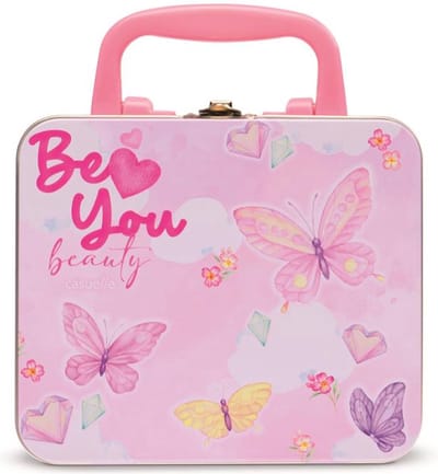 Speelgoed make-up koffertje - 9 x oogschaduw, 1 x lipgloss, 2 x nagellak op waterbasis, 2 x ringen - funcadeau schoencadeau - kerst cadeau tip