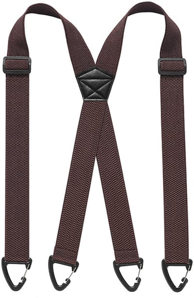 Verstelbare Y-vormige bretels met draaiklippen - 120 cm lange zwarte unisex bretels voor werk, feest en reizen-Karabijnhaakriemen - Donkerbruin