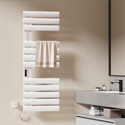 EMKE Elektrische Handdoekradiator - Smart Bediening - Touchscreen & APP - Met Timer - 440 W - 130x50 cm - Badkamer Radiator - Handdoekdroger