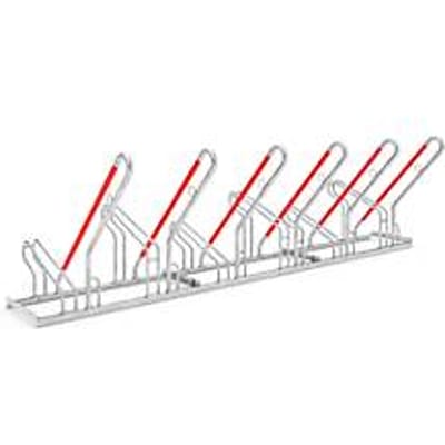 Fietsenrek WSM, 1-zijdig, voor banden tot B 55 mm, B 3000 x D 550 x H 854 mm, staal gegalvaniseerd, 6 parkeerplekken