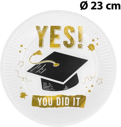 Boland - Set 8 papieren bordjes 'Yes you did it' - Geen thema - Geslaagd -Feestversiering