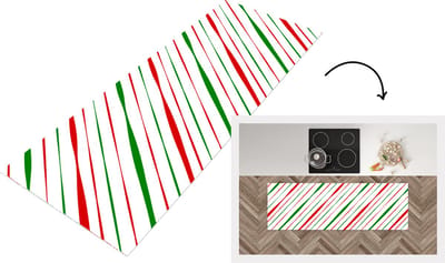 Keukenloper - Loper keuken - Patronen - Kerst - Strepen - 150x50 cm - Keukenloper vinyl