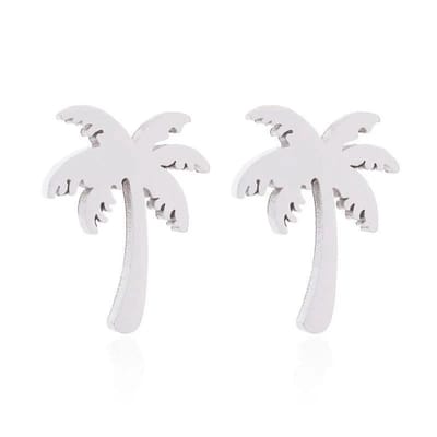 Aramat Jewels | Oorbellen | Stalen Palmboom Oorbellen - Zomerse Accessoire | | | | | | Kinderen, Volwassenen | Verkleurd niet