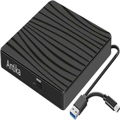 Externe DVD-Drive USB 3.0 & Type-C – Draagbare CD/DVD Brander & Lezer – Plug & Play Optische Drive voor Laptop & Desktop – Compatibel met Windows 11/10/8/7 & MacBook/MacOS – Slank & Schokbestendig Design