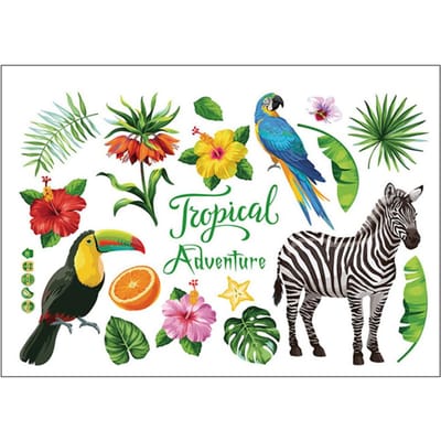 Tropisch Regenwoud Muur Vloerstickers voor Huis Slaapkamer Achtergrond Zakelijke Decoratie SK7171 black