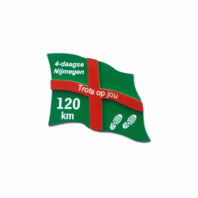 Nijmeegse vierdaagse speld/broche - vierdaagse - 4-daagse - Nijmegen - 120km - Trots op jou - gegraveerd - laser graveren - graveren - broche - uniek cadeau - cadeau - Kado - vierdaagsekado