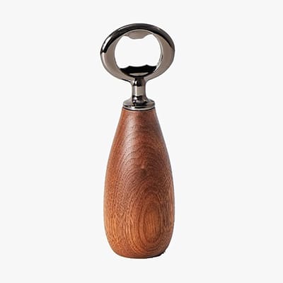 Houten flesopener, retro, walnotenhouten handvat, bieropener, kroonkurkopener, retro, cider, bierflesopener voor thuis, keuken, bar, restaurant, cadeau voor barman