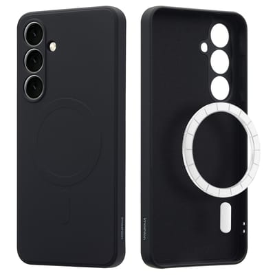imoshion Hoesje - Geschikt voor Samsung Galaxy S24 FE - Color Backcover met Magnetische Ring - Zwart