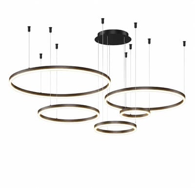 Innovastore Lamp - Plafondlamp - Ringlamp - Ledlamp - Rondelamp - Ringkroonluchter - Binnenverlichting - Zwart - 1x40cm-1x60cm