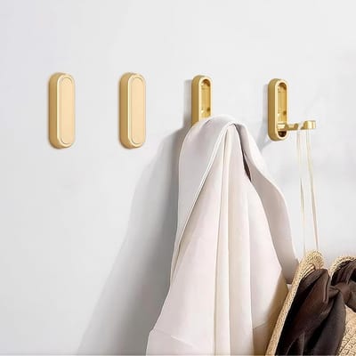 Opvouwbare Wandhaken - Badkamer Haken - Zware Jassen Ophangen - Opvouwbaar Ontwerp - 74 x 25 cm - Geborsteld Goud
