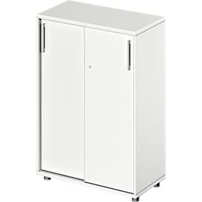 Schäfer Shop Genius schuifdeurkast TETRIS WOOD, 3 OH, B 800 mm, hoogte incl. glijders, wit