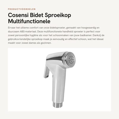 Dailygoods- Bidet Sproeikop Hoogwaardig ABS - Multifunctionele Handdouche - Toiletreiniger - Lichtgewicht - Draagbaar - Duurzaam in gebruik