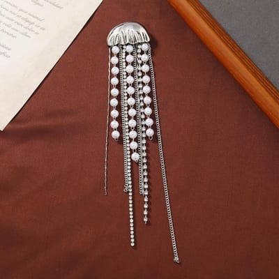 Vrouwen Elegante Kwast Parel Kwal Spelden Corsage Mode Vintage Design Zee Dier Broches Voor Dame Feest Banket Speld gray