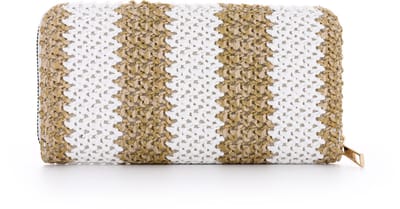 Portemonnee Dames - Wit/Beige - 8 pasjesvakken - Muntenvak - Briefgeldvak - Ritssluiting - Hoofdvak voor telefoon