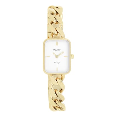 Goudkleurige OOZOO horloge met goudkleurige grove schakelarmband - C20362