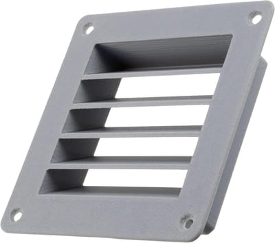 Ventilatierooster Inbouw - Luchtrooster - Luchtstroom Verbeteren - ASA Kunststof - 75x75 mm - Grijs