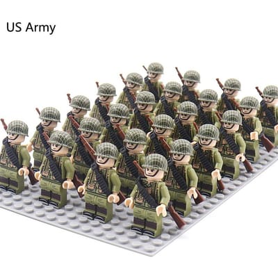 Seconde Guerre mondiale soldat militaire set de briques miniatures armée poupée humanoïde figurine d'action Corps des Marines jouet brique cadeau pièces de soldat