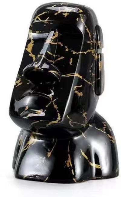Marmer Moai Luxe Zwarte Tissue Box Houder – Stijlvol Design Accessoire voor Woonkamer, Badkamer of Kantoor – Premium Kwaliteit – Geschikt voor Thuis & Praktijk