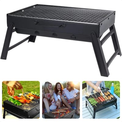 Opvouwbare Reisbarbecue - BBQ - Draagbare Barbecue voor Balkon en Park - 43x29 cm - Inclusief EBOOK