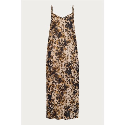 Kaffe Jurk Kathora Amber Singlet Dress 10510045 Leopard Print Dames Maat - 42