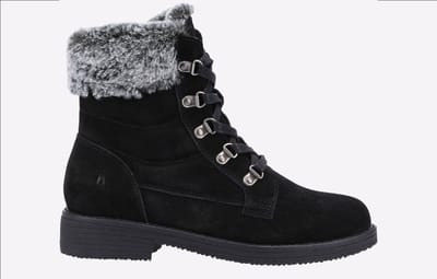 Hush Puppies Florence Leren Dames Zwarte Laarzen