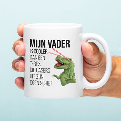 Ditverzinjeniet.nl Mok Mijn vader cooler dan een T-Rex